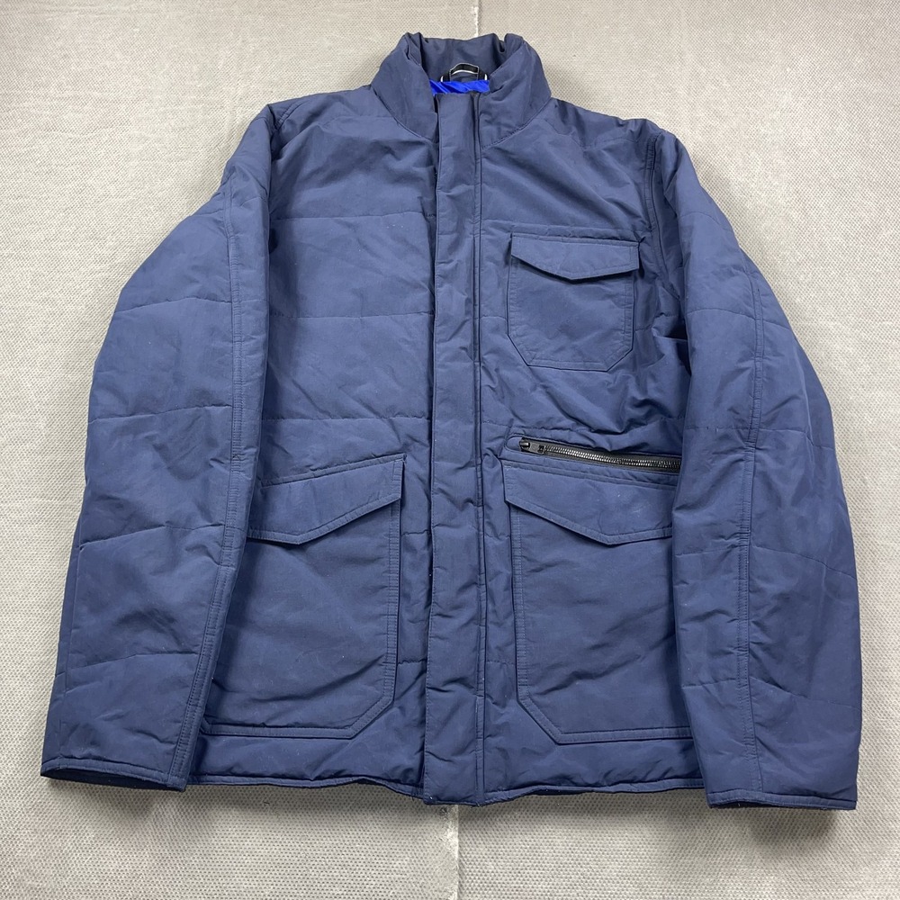 Aether Jacket Mens Medium Blue Northerner Quilted Utility Pockets Huckberry Zip‎